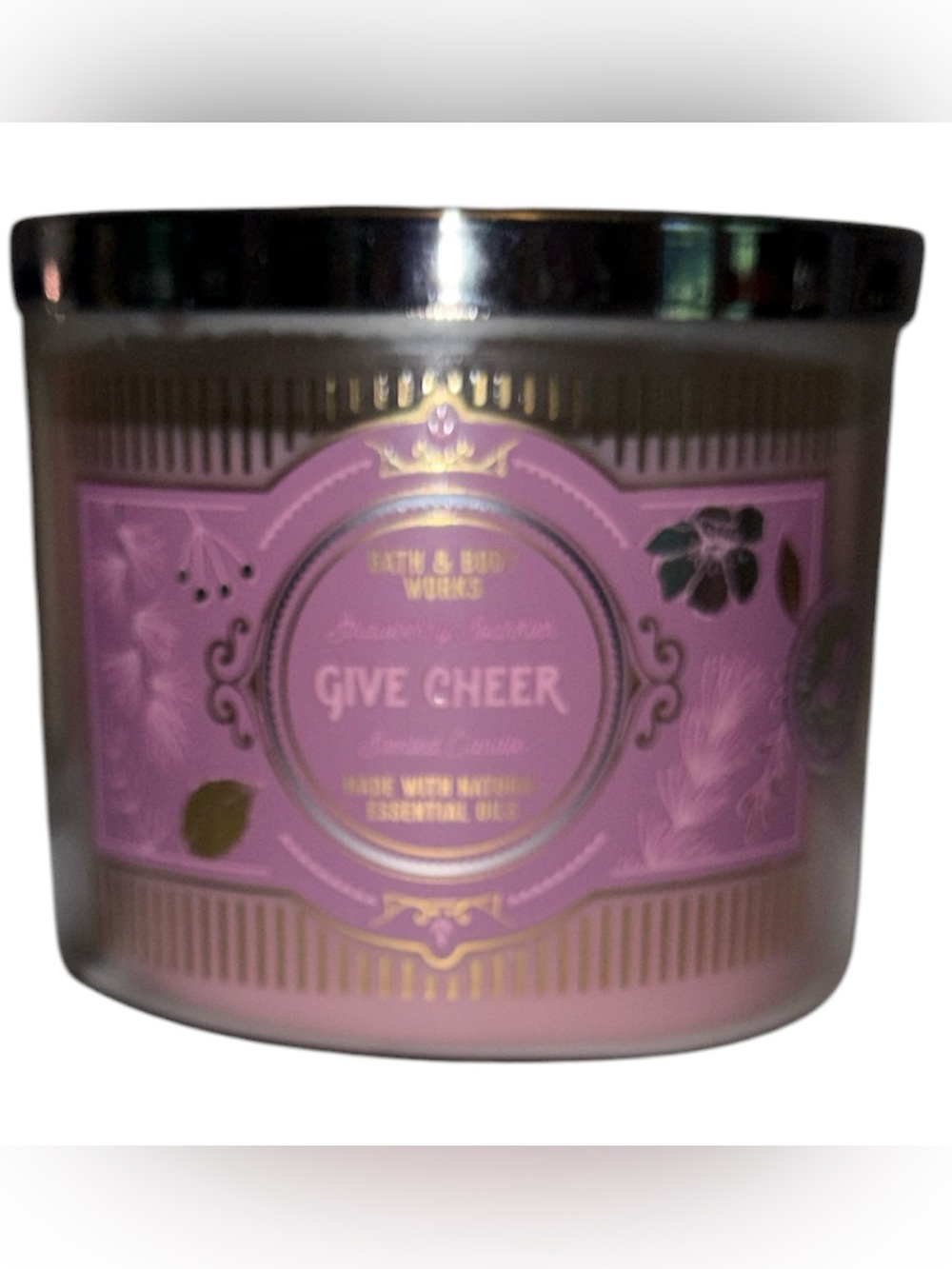 Bath & Body Works White Barn candle 14.5 oz 3 wick new Strawberry Sparkler